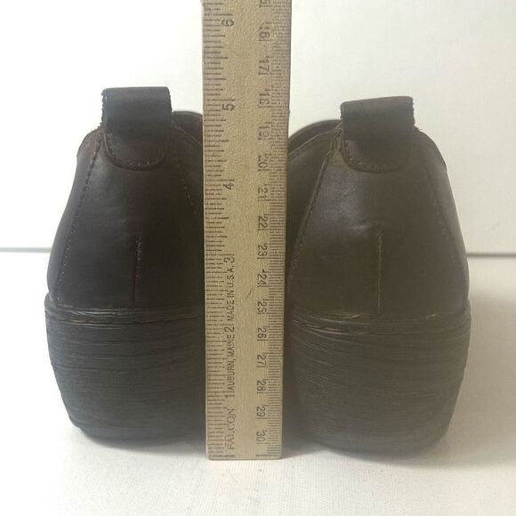 BOC Born Concept Women's 11M Dark Brown Leather Slip On Casual Wedge Clogs Shoes - Picture 8 of 11